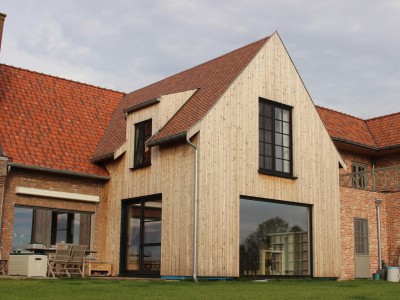 Aanbouw / bijgebouw in houtskeletbouw in Deinze