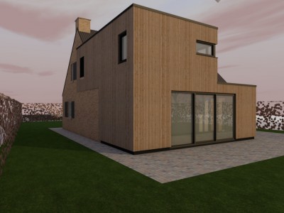 Aanbouw / bijgebouw in houtskeletbouw in Mechelen