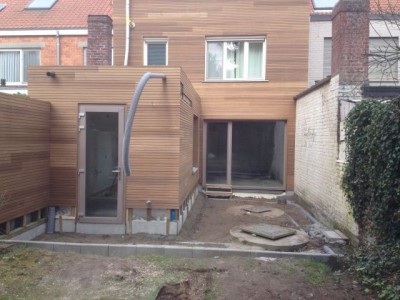 Aanbouw / bijgebouw in houtskeletbouw in Gentbrugge