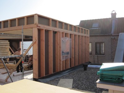 Extra verdieping / bijgebouw in houtskeletbouw in Gent