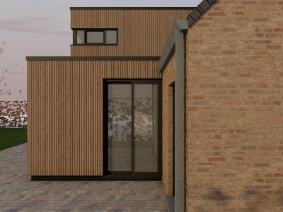 Aanbouw / bijgebouw in houtskeletbouw in Mechelen