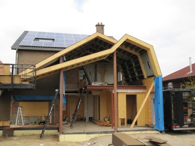 Aanbouw / bijgebouw in houtskeletbouw in Ternat