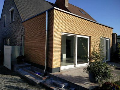 Aanbouw / bijgebouw in houtskeletbouw in Essene