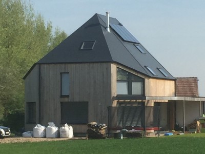 Nieuwbouw lage-energiewoning in houitskeletbouw in Ternat