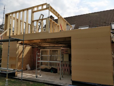Aanbouw / bijgebouw in houtskeletbouw in Mechelen